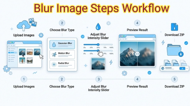 how to blur image steps workflow | blur image effect workflow guide