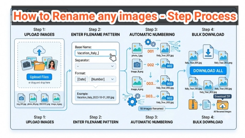 how to rename images step process - rename images tool guide