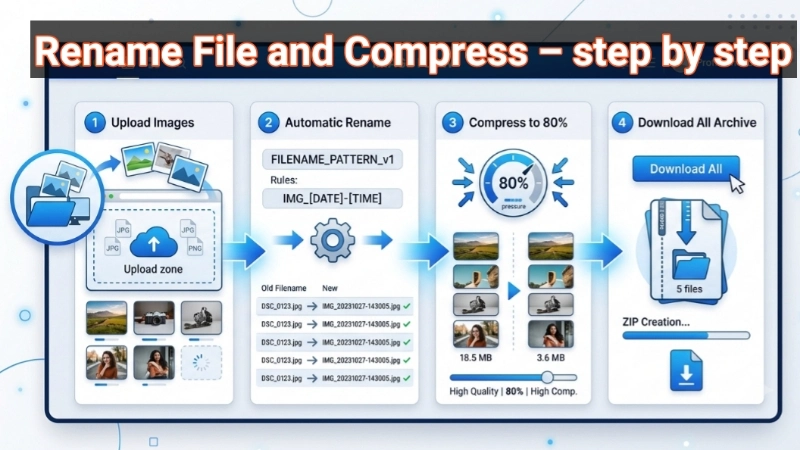 rename file and compress image - how to  rename file and compress image guide