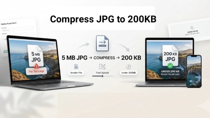 Compress JPG to 200KB Image