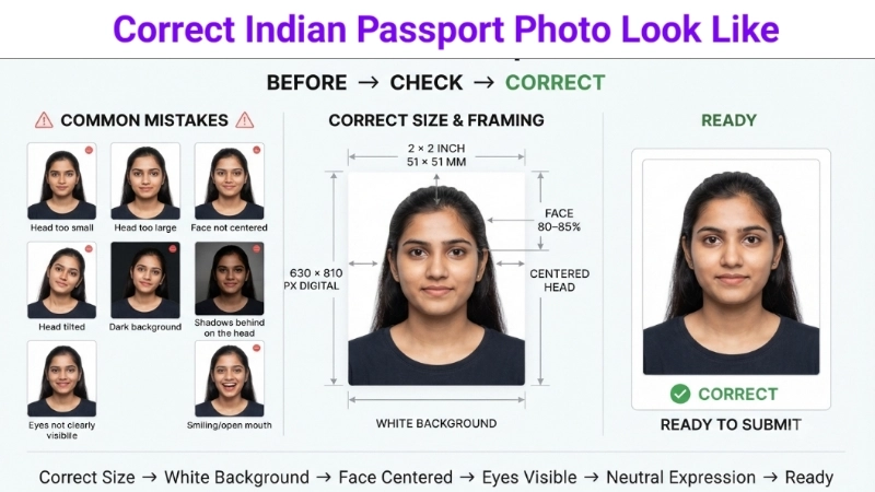 Correct Indian Passport Photo Look Like