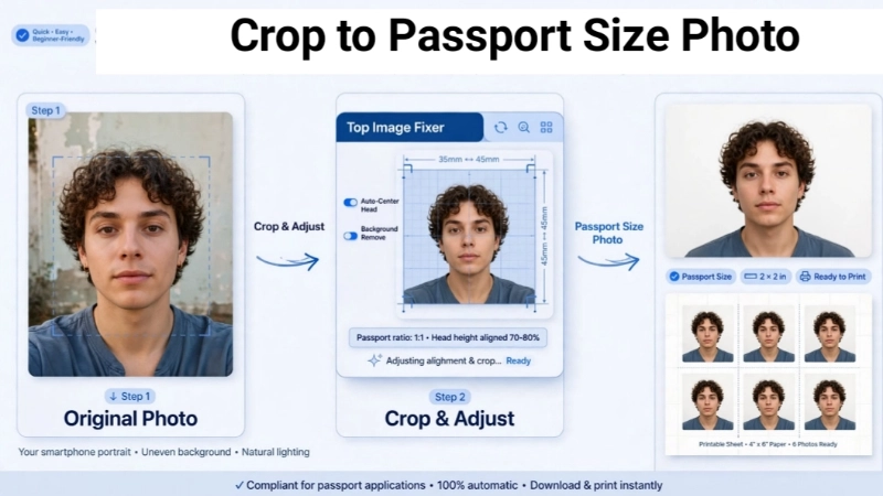Crop to Passport Size Photo