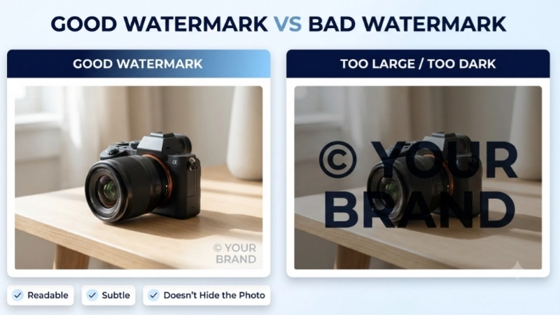 Good Watermark vs Bad Watermark Comparison Image