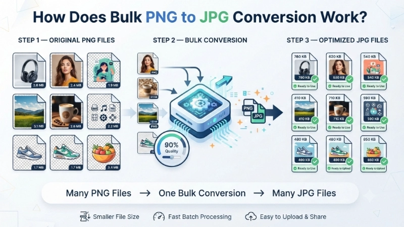 How Does Bulk PNG to JPG Conversion Work Image