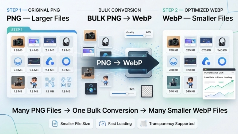 PNG to WebP Convert Smaller Images