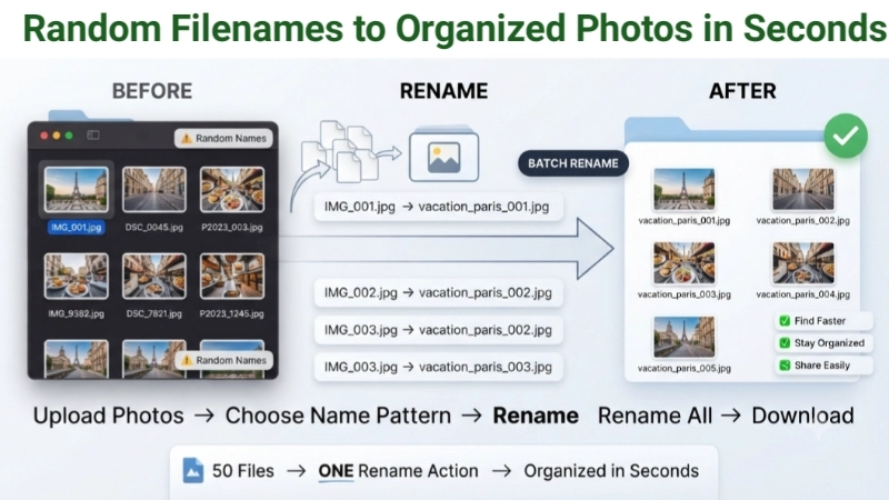 Random Filenames to Organized Photos in Seconds