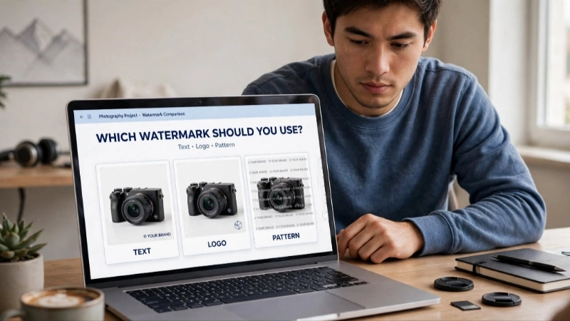 Text Watermark vs Logo Watermark Image