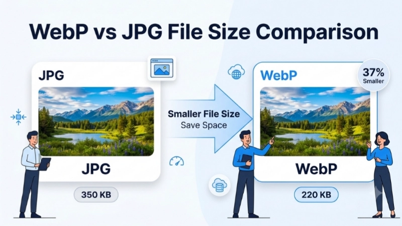 WebP vs JPG File Size Comparison Image